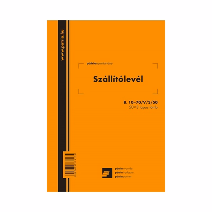 Nyomtatvány szállítólevél A/5 50x3 álló