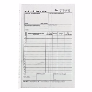 Nyomtatvány szállítólevél VECTRALINE A/5 álló 50x2 lapos