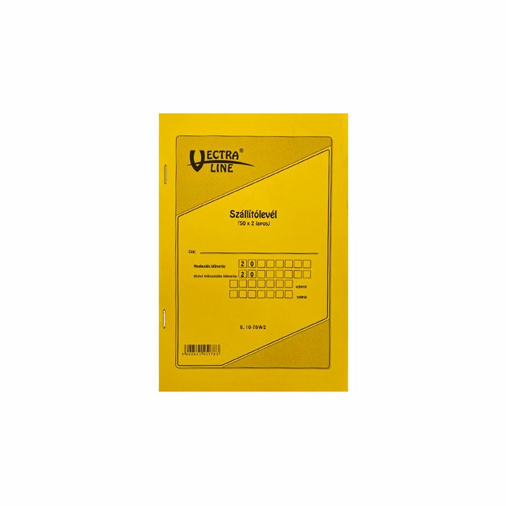 Nyomtatvány szállítólevél VECTRALINE A/5 álló 50x2 lapos