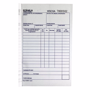 Nyomtatvány számla VECTRALINE A/5 álló 50x3 lapos 1 áfás