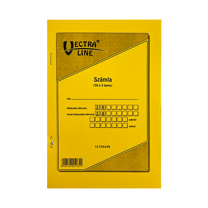 Nyomtatvány számla VECTRALINE A/5 álló 50x3 lapos 1 áfás