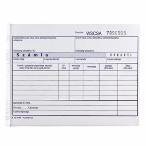 Nyomtatvány számlatömb VECTRALINE A/5 50x3 fekvő 1 áfás