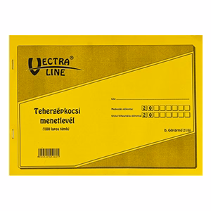 Nyomtatvány tehergépjármű menetlevél VECTRALINE A/4 100 lapos