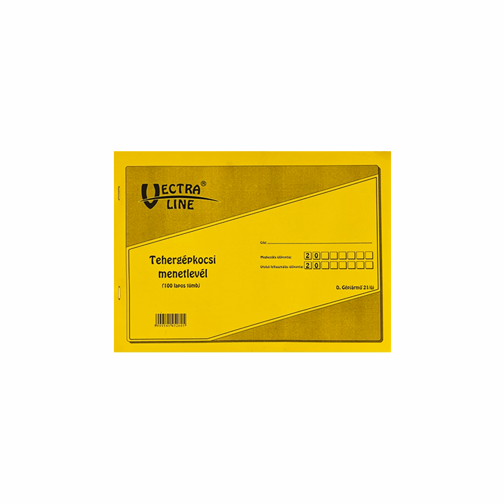 Nyomtatvány tehergépjármű menetlevél VECTRALINE A/4 100 lapos