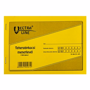 Nyomtatvány tehergépkocsi menetlevél VECTRALINE A/5 fekvő 100 lapos