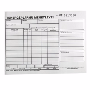 Nyomtatvány tehergépkocsi menetlevél VECTRALINE A/5 fekvő 100 lapos
