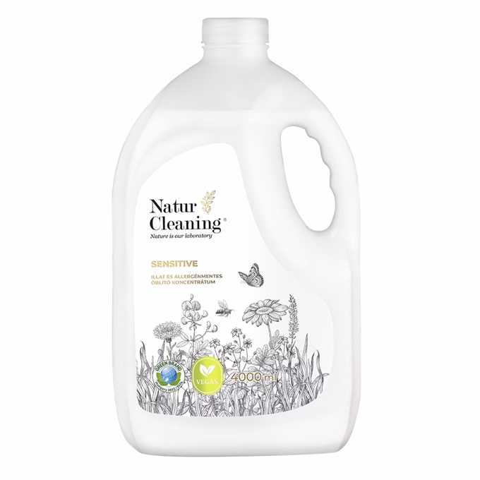 Öblítő NATURCLEANING sensitive illat,-és allergénmentes koncentrátum 4 liter