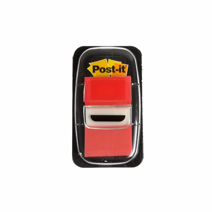Oldaljelölő 3M Post-it 680-1 műanyag 25x43mm piros