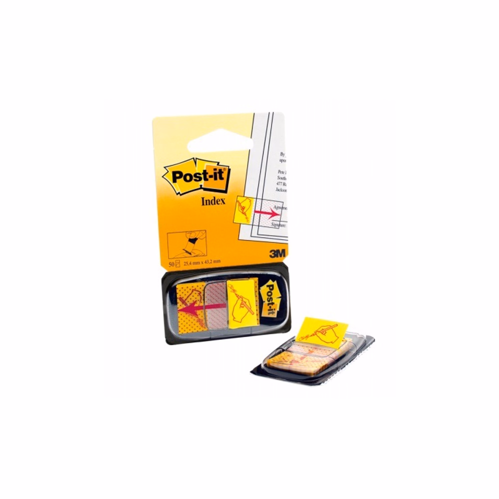 Oldaljelölő 3M Post-it 680-31 műanyag aláírás ikon 25x43mm