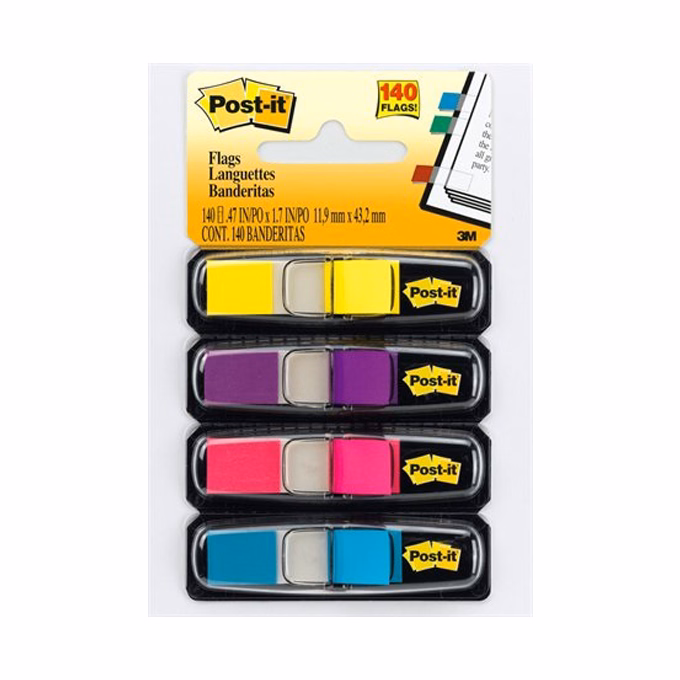 Oldaljelölő 3M Post-it 683-4AB műanyag index 12x43mm élénk