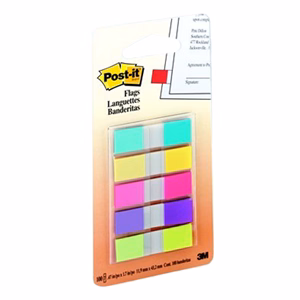 Oldaljelölő 3M Post-it 683-5 12x43mm műanyag 5 szín