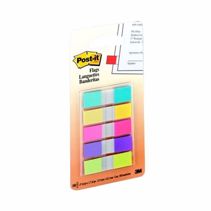 Oldaljelölő 3M Post-it 683-5 12x43mm műanyag 5 szín