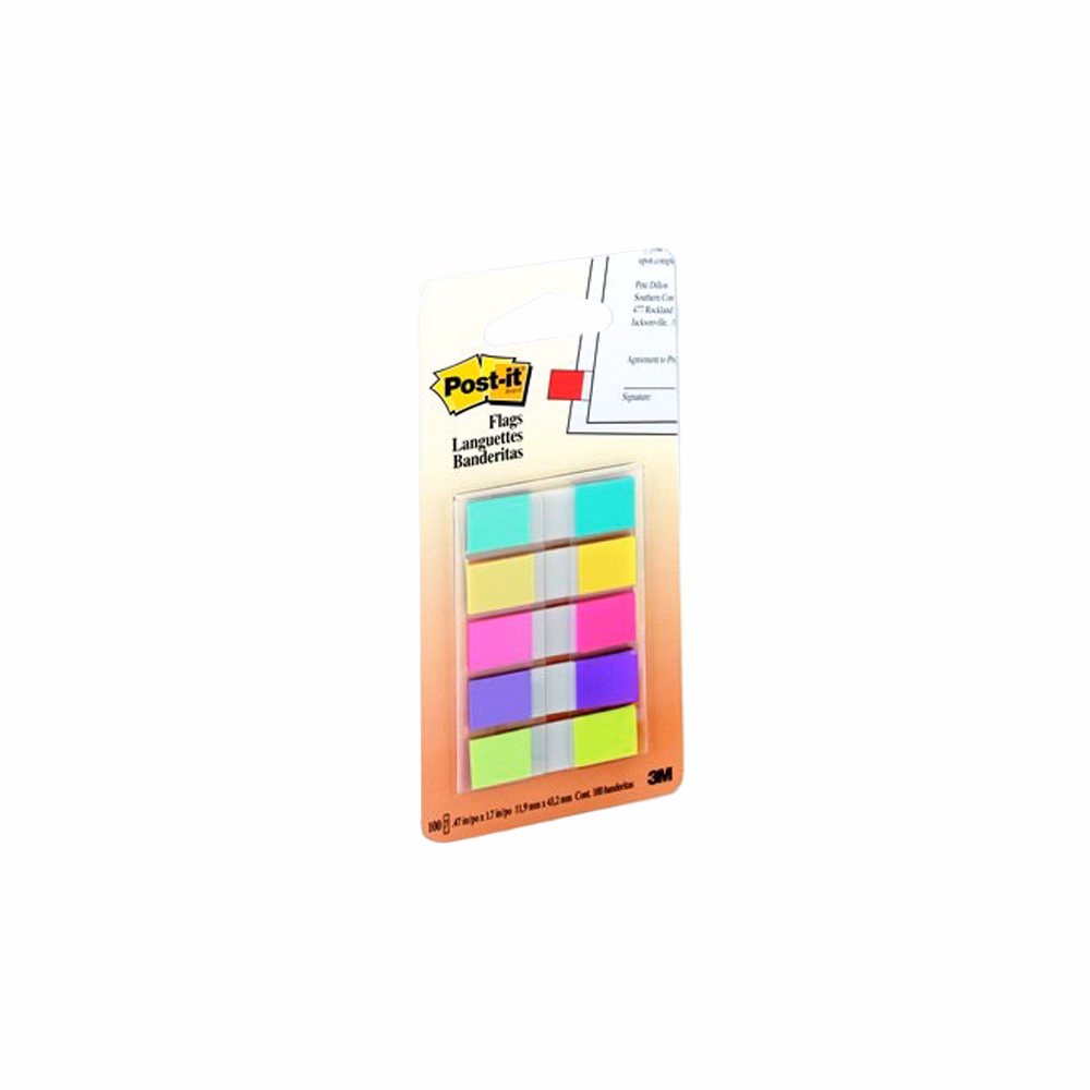 Oldaljelölő 3M Post-it 683-5 12x43mm műanyag 5 szín