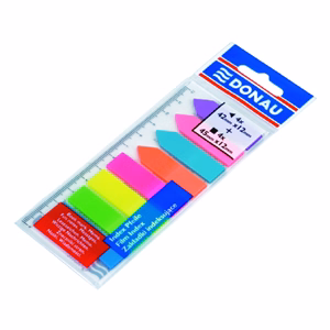 Oldaljelölő DONAU 12x45 mm címke + nyíl 12x42 mm PP vegyes neon szín 8x25 lap