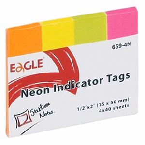 Oldaljelölő EAGLE 659-4N papír neon szín 4x40 lap