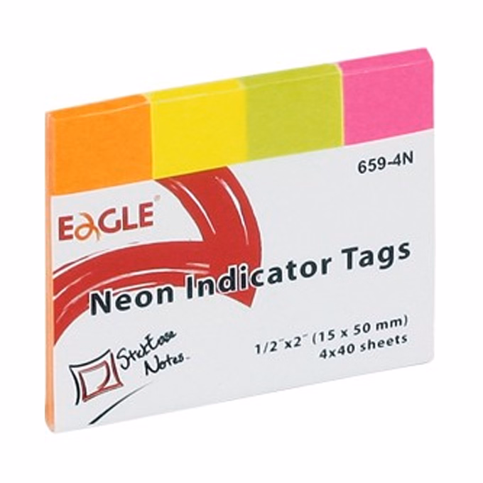 Oldaljelölő EAGLE 659-4N papír neon szín 4x40 lap