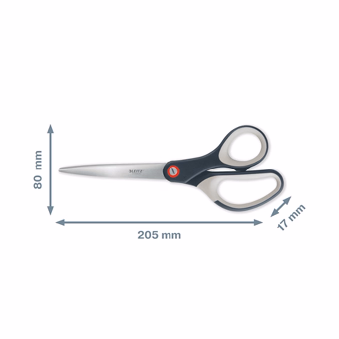 Olló irodai LEITZ Cosy 20,5 cm  gumírozott bársony szürke