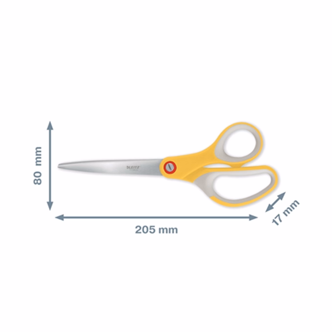 Olló irodai LEITZ Cosy 20,5cm  gumírozott meleg sárga