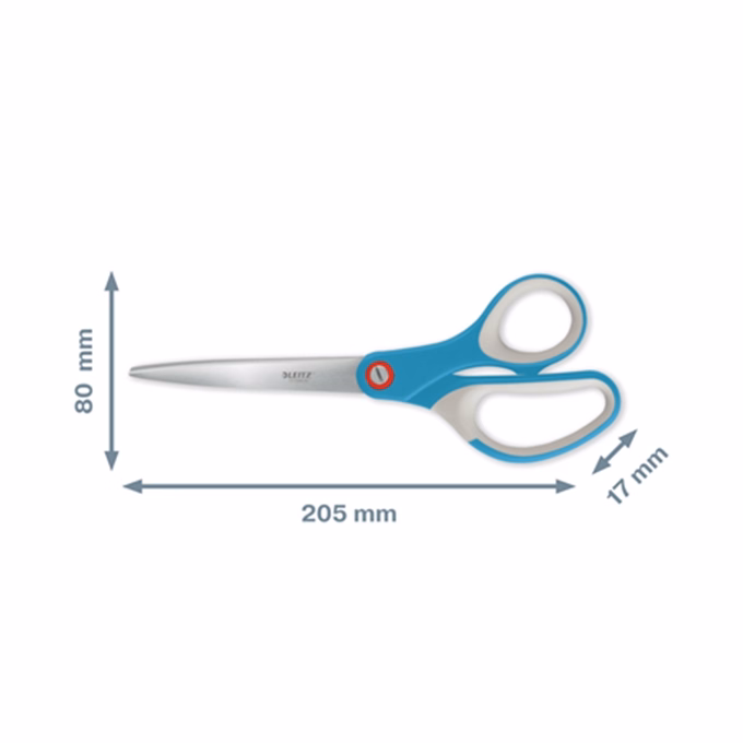 Olló irodai LEITZ Cosy 20,5cm  gumírozott nyugodt kék