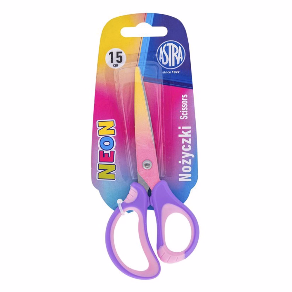 Olló iskolai ASTRA KIDS neon kerekített 15cm