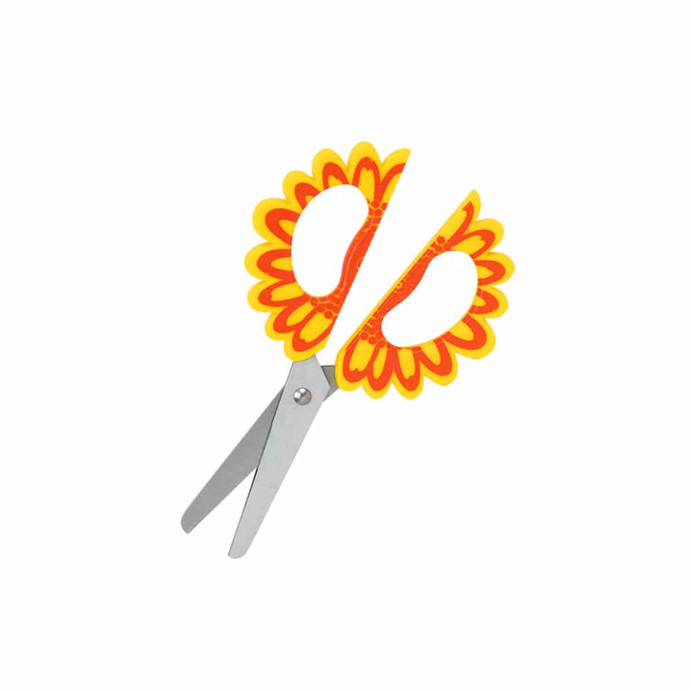 Olló iskolai FIORELLO GR-1509 virágos fogó rész kerekített 15cm