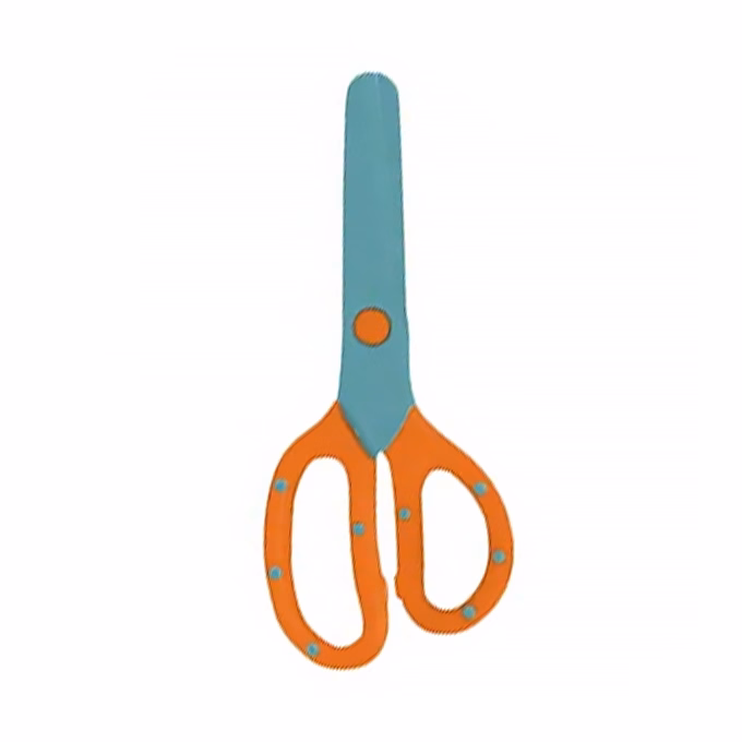 Olló iskolai FIORELLO GR-1510 kerekített műanyag él 13cm színes