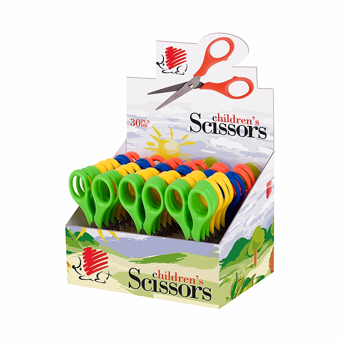 Olló iskolai ICO Süni hegyes 13cm vegyes színek