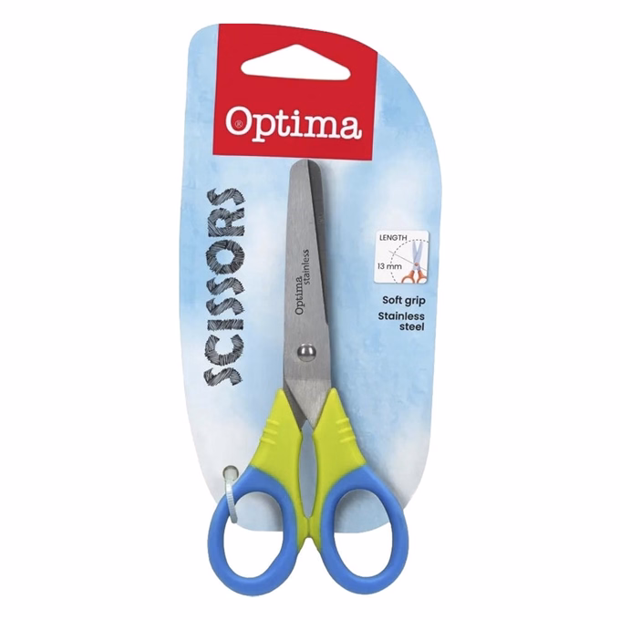 Olló iskolai OPTIMA kerekített 13cm vegyes színek