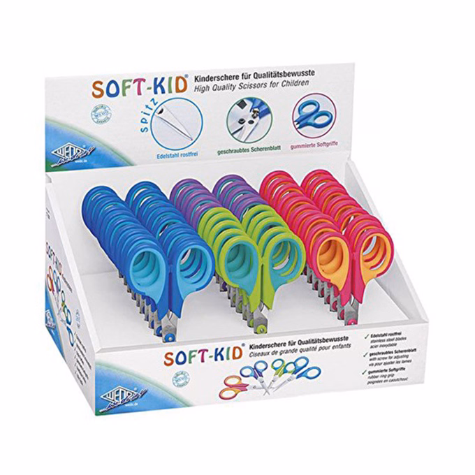 Olló iskolai WEDO Soft-Kid gumifogós hegyes 11,5cm