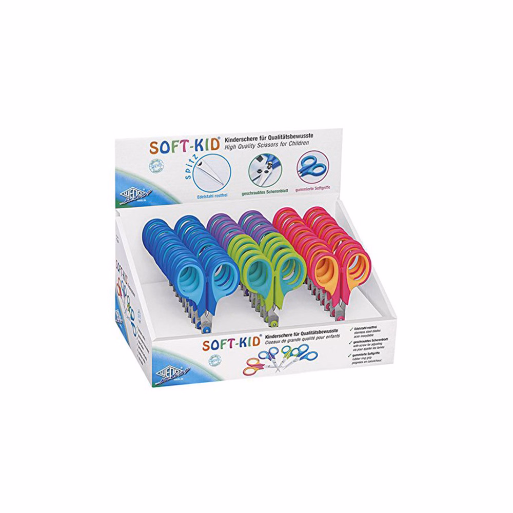 Olló iskolai WEDO Soft-Kid gumifogós hegyes 11,5cm