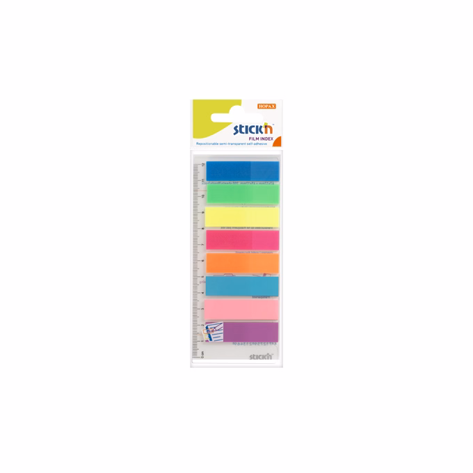 Öntapadó oldaljelölő STICK`N 45x12mm műanyag neon mix 8x25 lap