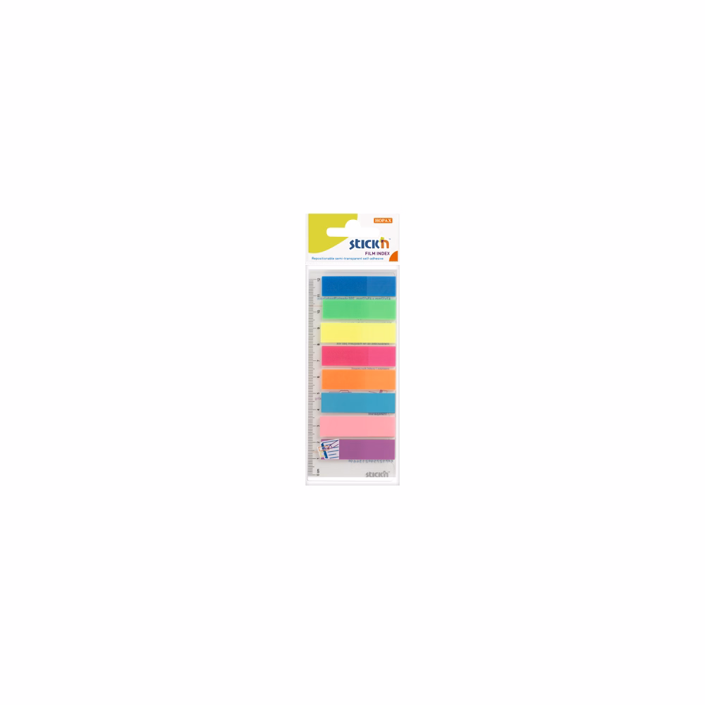 Öntapadó oldaljelölő STICK`N 45x12mm műanyag neon mix 8x25 lap