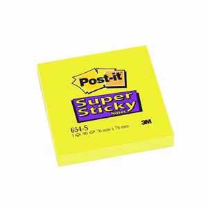 Öntapadós jegyzettömb 3M Post-it 76x76mm Super Sticky 12x90 lap
