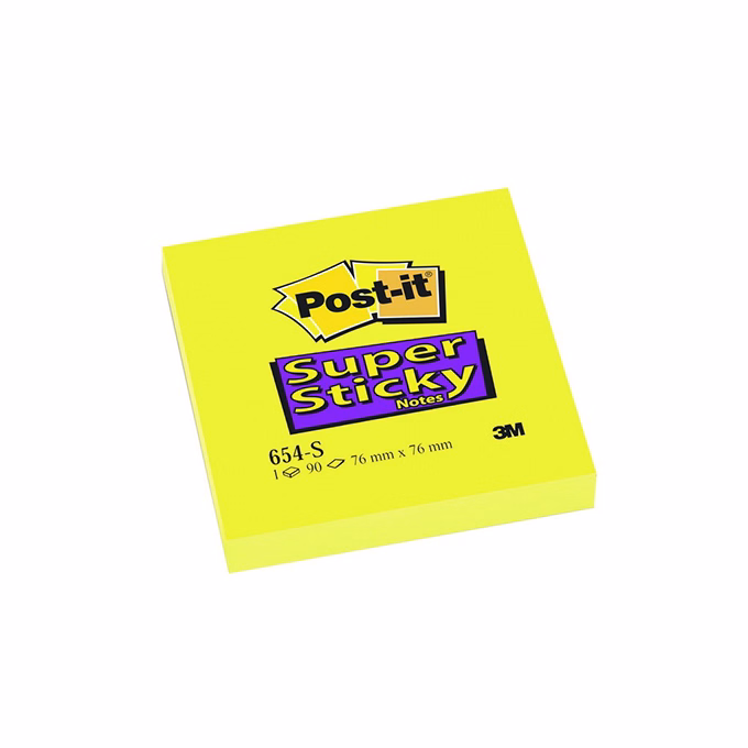 Öntapadós jegyzettömb 3M Post-it 76x76mm Super Sticky 12x90 lap