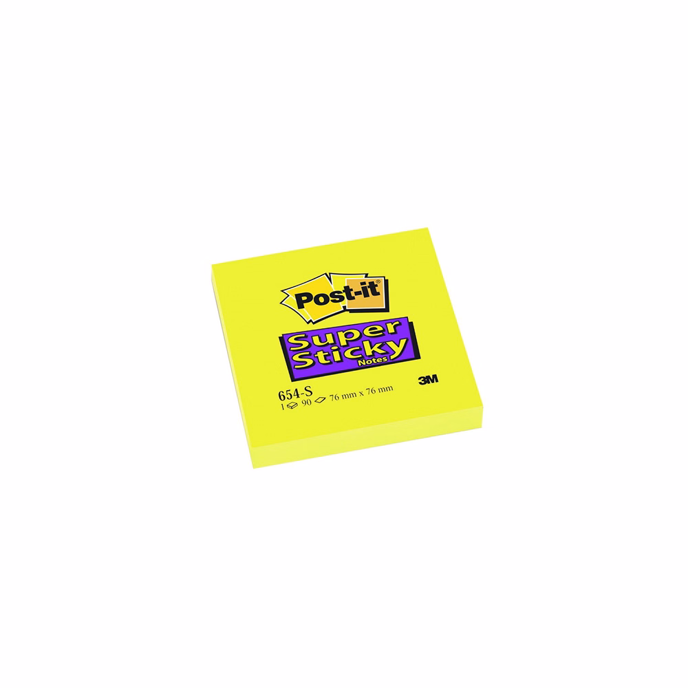Öntapadós jegyzettömb 3M Post-it 76x76mm Super Sticky 12x90 lap