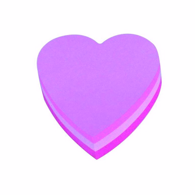 Öntapadós jegyzettömb 3M Post-it LP2007H 76x76mm szív 225 lap