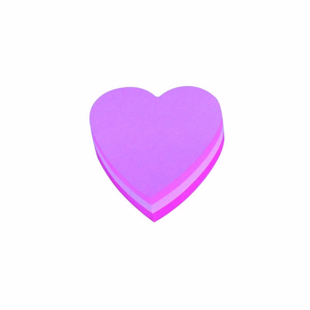 Öntapadós jegyzettömb 3M Post-it LP2007H 76x76mm szív 225 lap