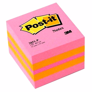 Öntapadós jegyzettömb 3M Post-it LP2051P 51x51mm mini kocka vegyes pink 400 lap