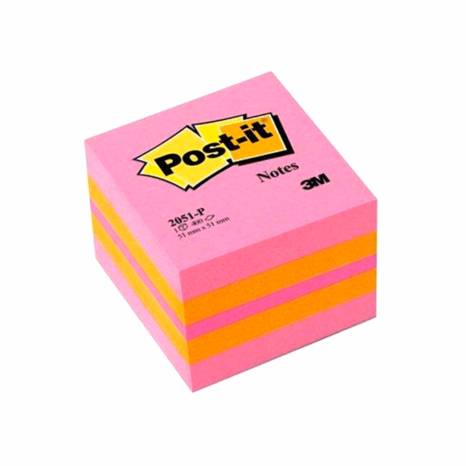 Öntapadós jegyzettömb 3M Post-it LP2051P 51x51mm mini kocka vegyes pink 400 lap