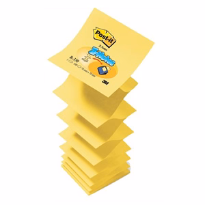 Öntapadós jegyzettömb 3M Post-it LP330N "Z" 76x76mm sárga 12x100 lap
