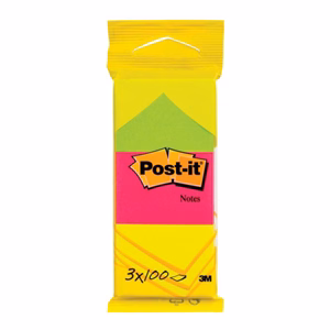 Öntapadós jegyzettömb 3M Post-it LP6812 38x51mm neon  3x100 lap
