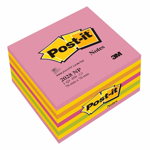 Öntapadós jegyzettömb 3M Post-it LP 2028NP 76x76mm lollipop pink 450 lap