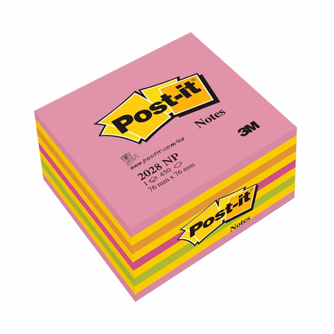 Öntapadós jegyzettömb 3M Post-it LP 2028NP 76x76mm lollipop pink 450 lap