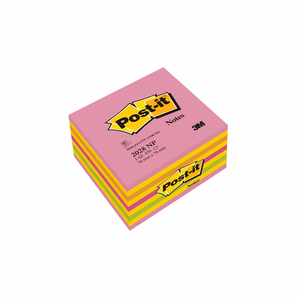 Öntapadós jegyzettömb 3M Post-it LP 2028NP 76x76mm lollipop pink 450 lap