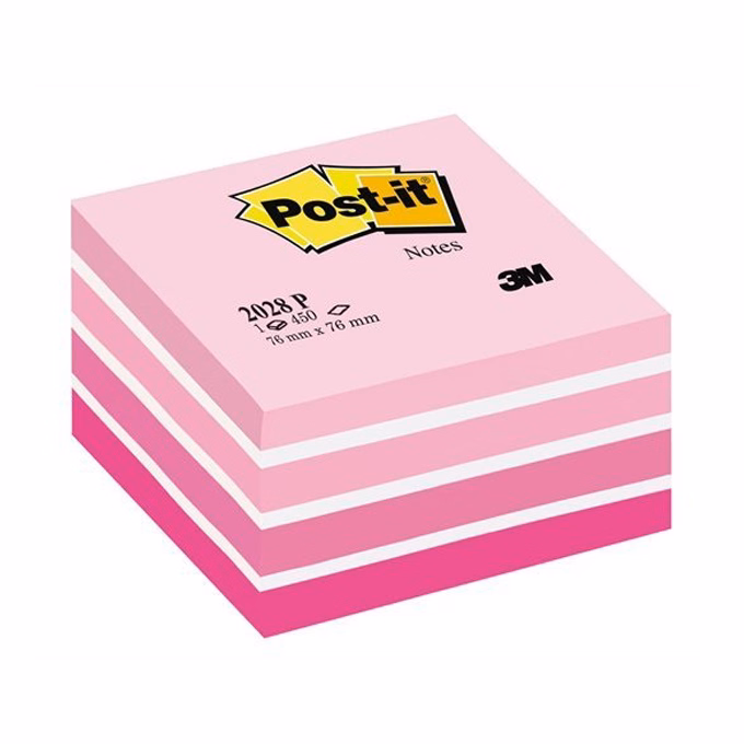 Öntapadós jegyzettömb 3M Post-it LP 2028P 76x76mm aquarell pink 450 lap