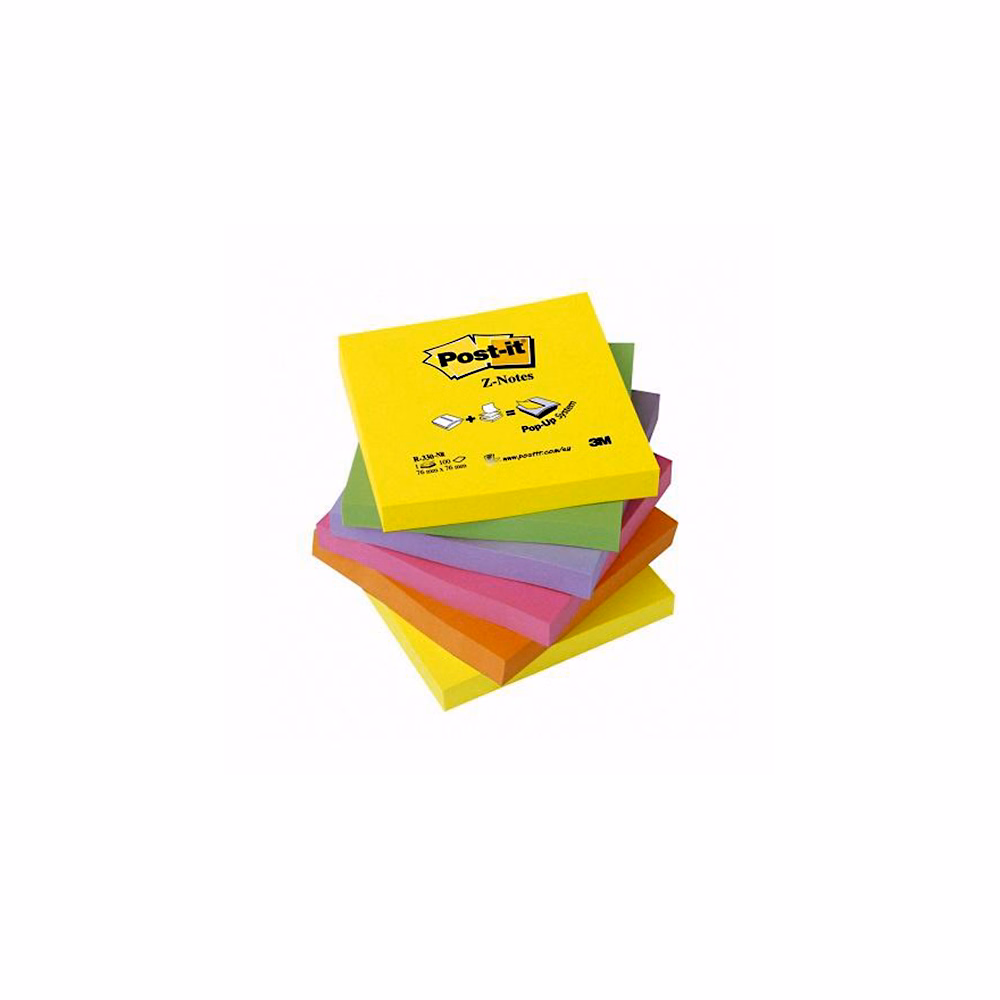 Öntapadós jegyzettömb 3M Post-it R-330-NR Z szivárvány 76x76mm 100 lap 6 tömb neon színek