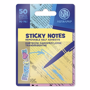 Öntapadós jegyzettömb ASTRA PAP pasztell 75x75 mm 50 lap