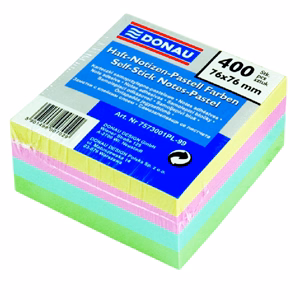 Öntapadós jegyzettömb DONAU 76x76 mm 400 lap vegyes pasztell színek