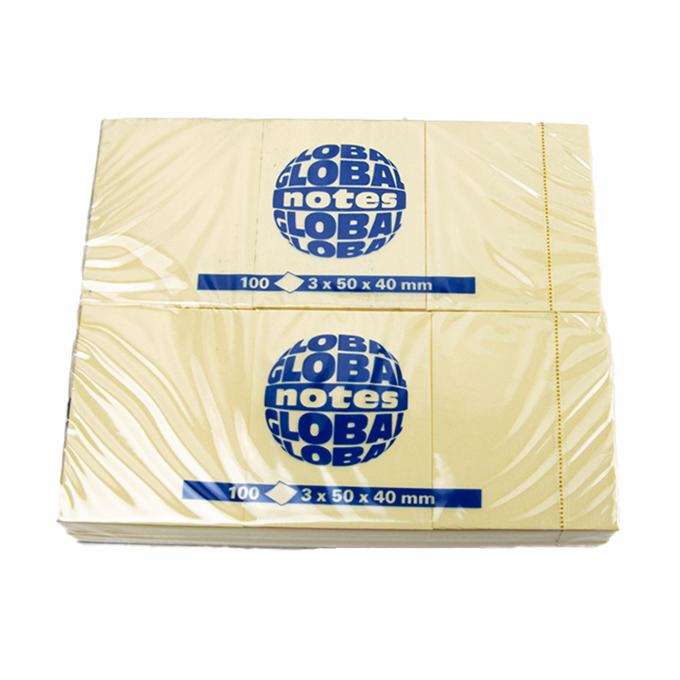 Öntapadós jegyzettömb GLOBAL Notes 3653-1 40x50mm 3x100 lap