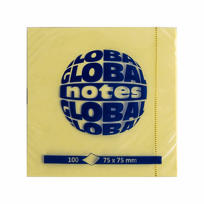Öntapadós jegyzettömb GLOBAL Notes 3654-01 75x75mm sárga 100 lap